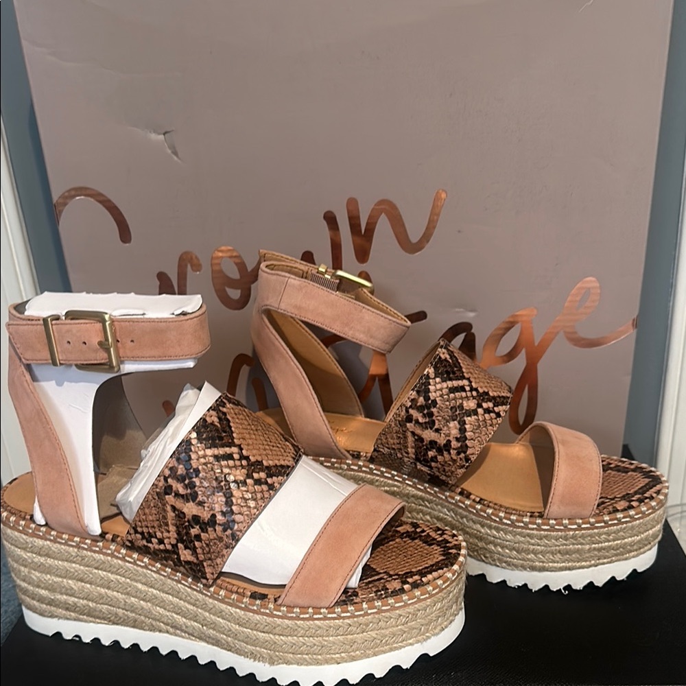 Crown Vintage Tan and Brown Espadrille Sandals